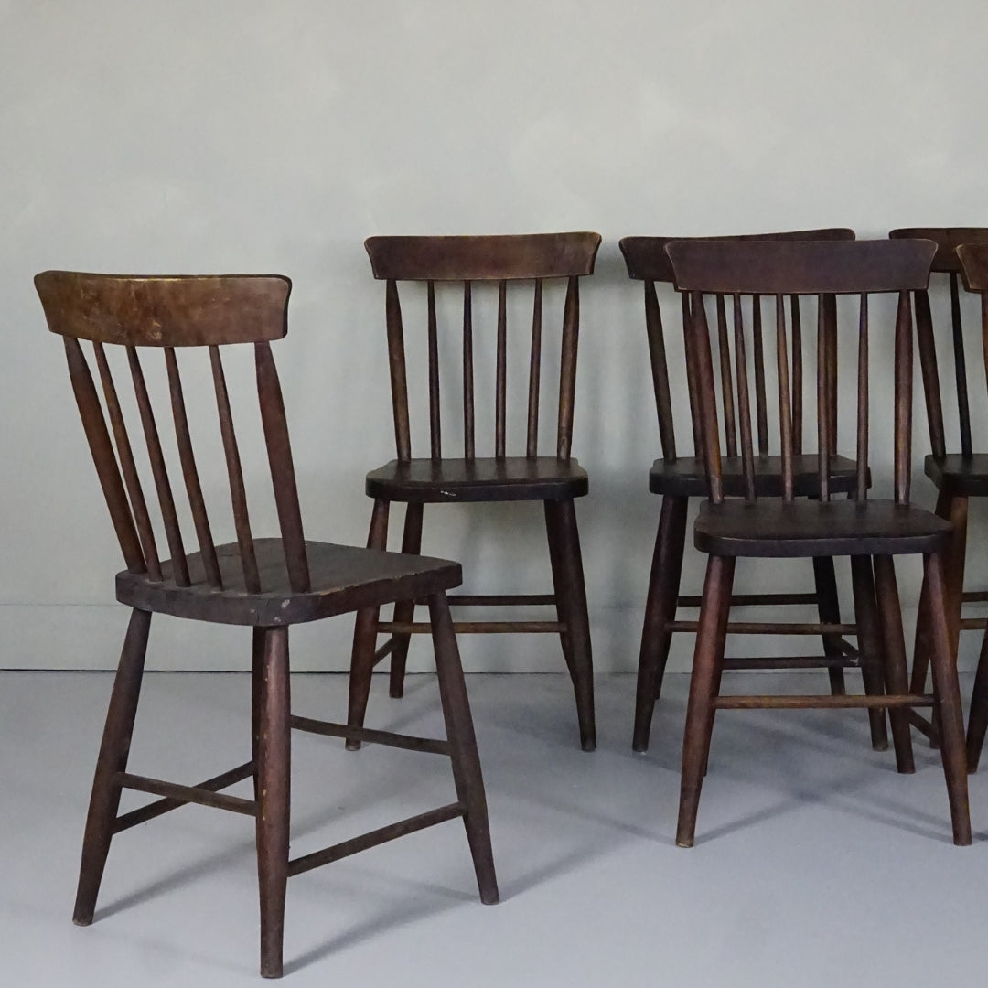Antique Spindle Back Wooden Chairs, 1800's