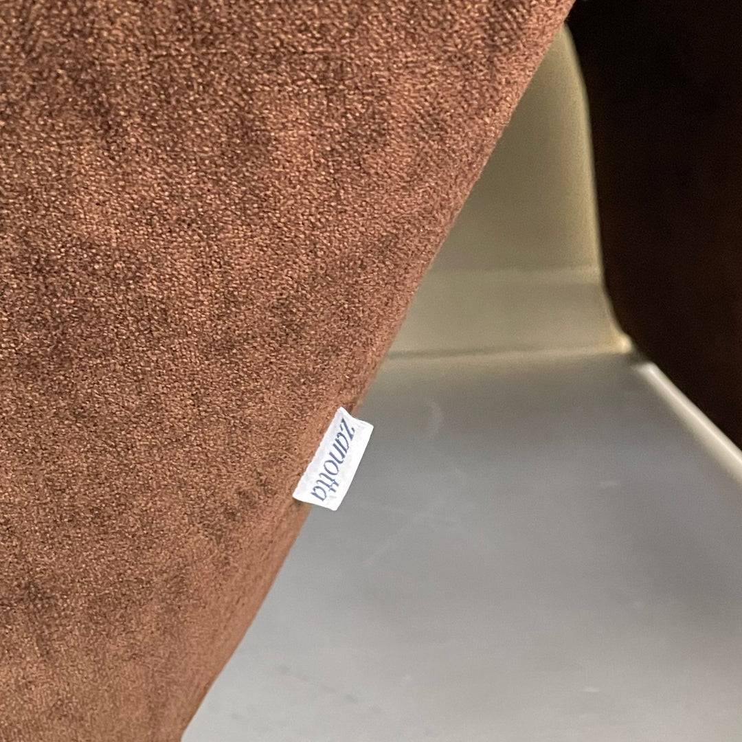 Brown Velvet Three Seater by Zanotta, 1980's