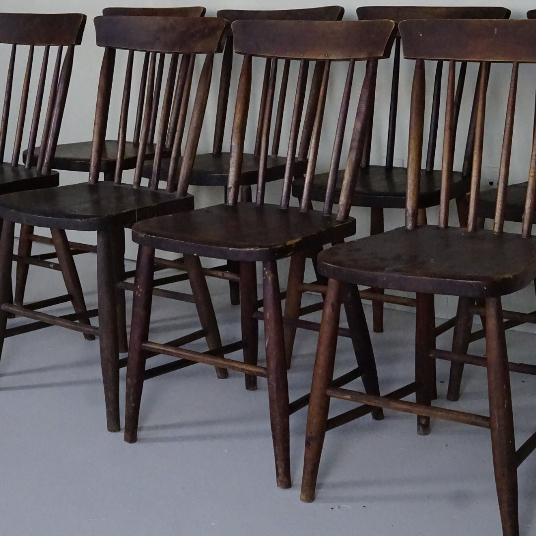 Antique Spindle Back Wooden Chairs, 1800's