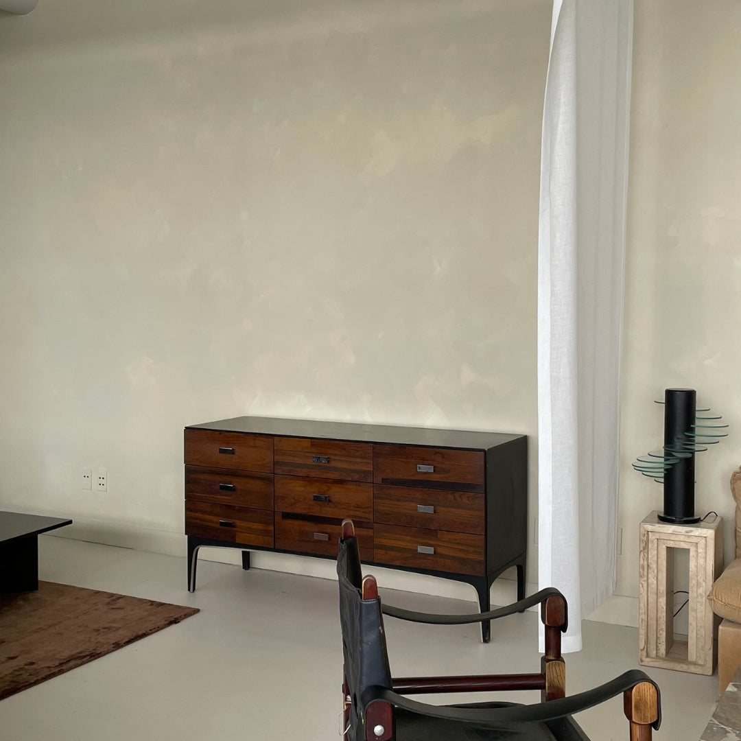 Rosewood and Chrome Credenza by Henri Vallières