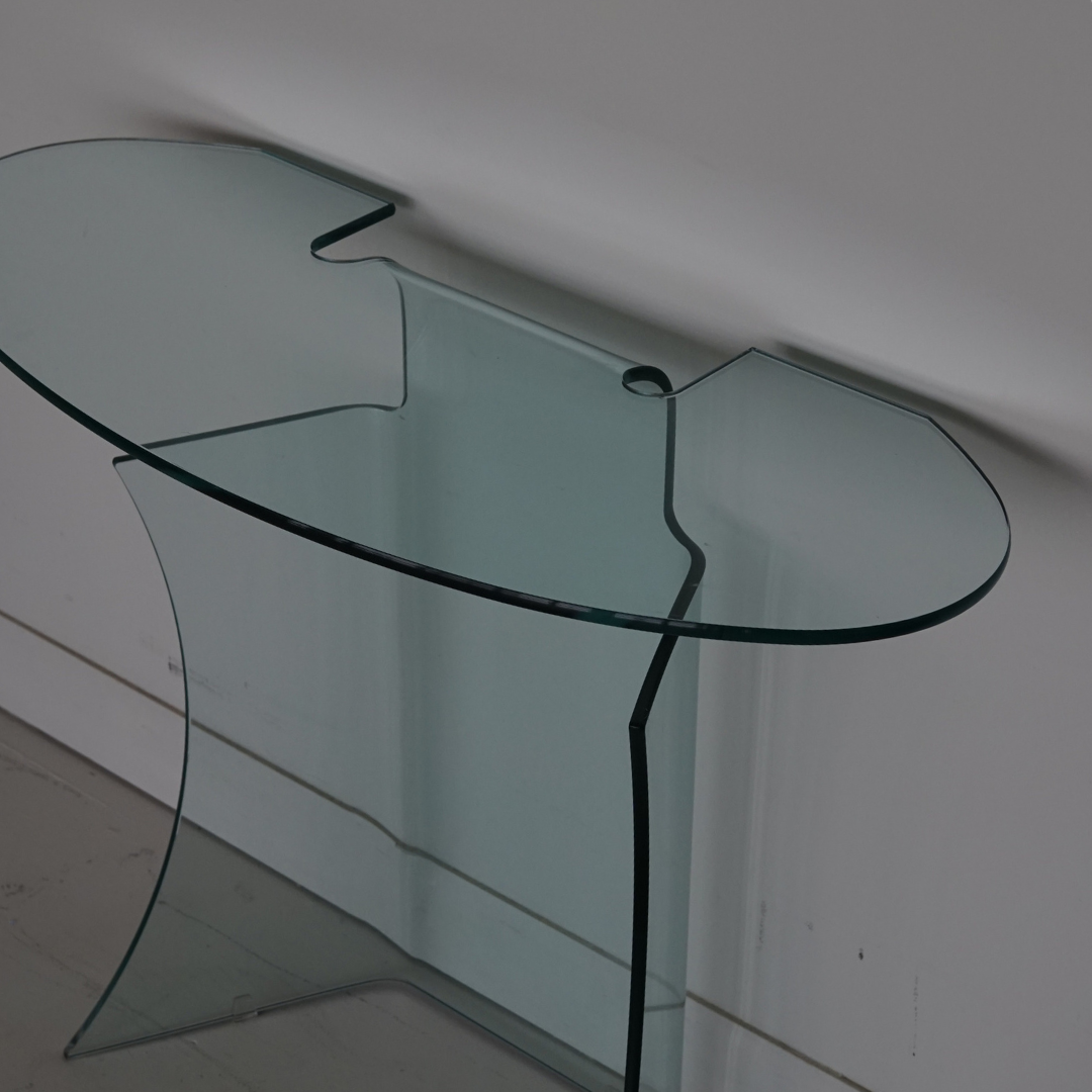 Postmodern Bent Glass Console by Fiam, Italy