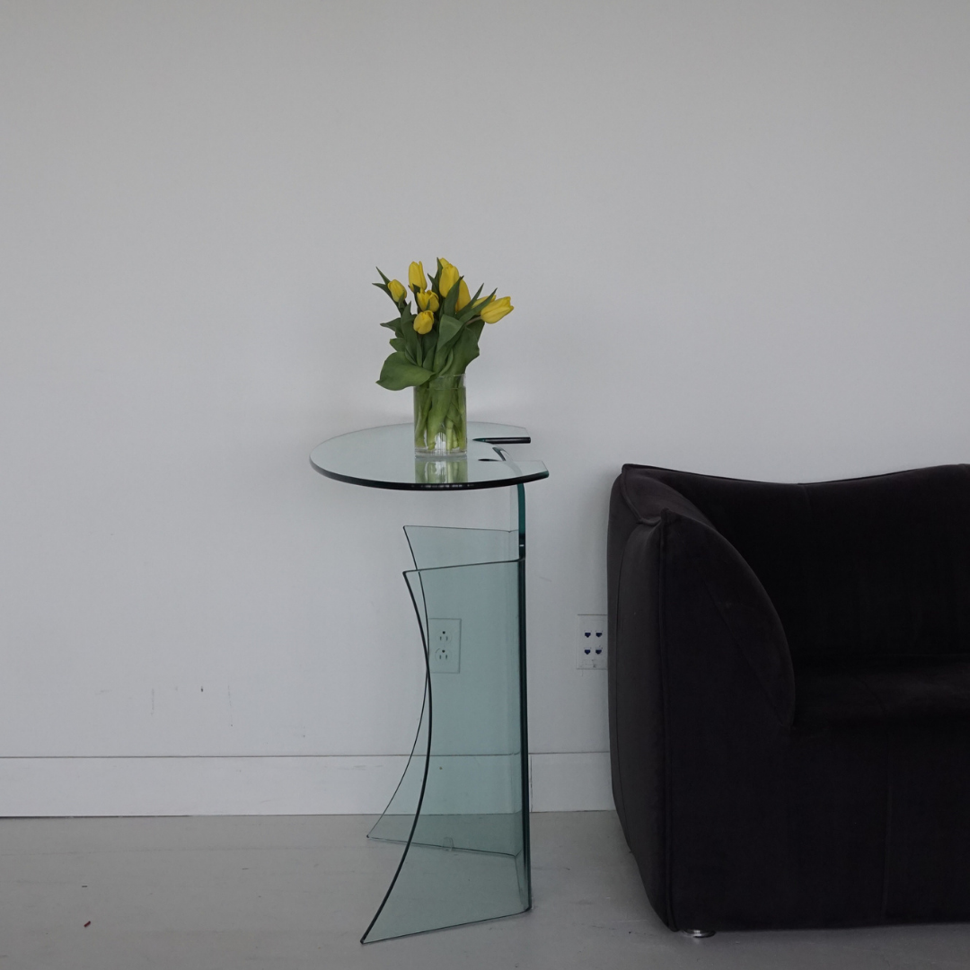 Postmodern Bent Glass Console by Fiam, Italy