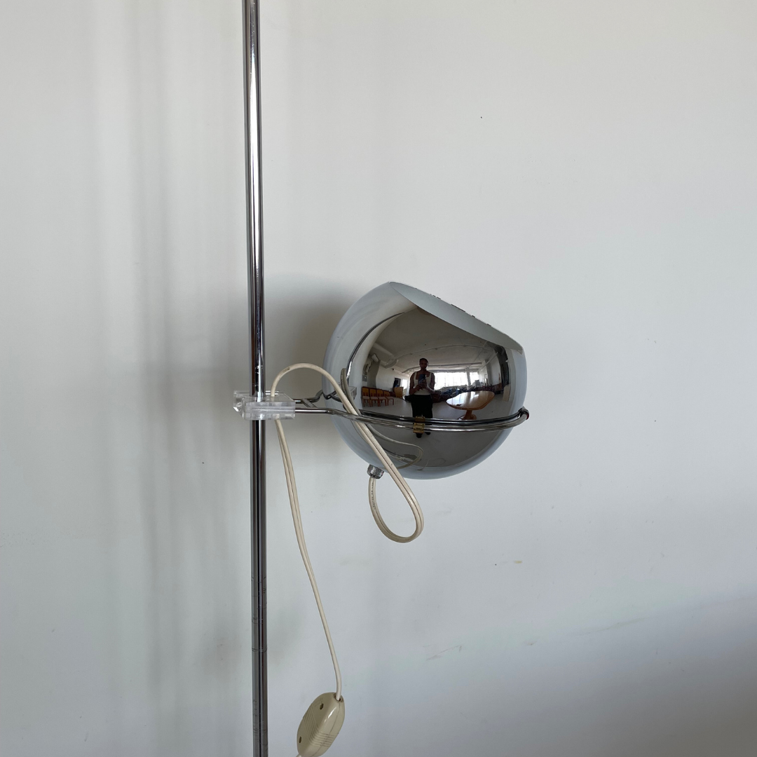 Italian Chrome Floor Lamp, 1970's