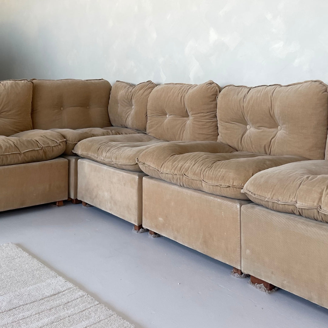 Corduroy Sectional Sofa by Swedfur, 5 Pieces