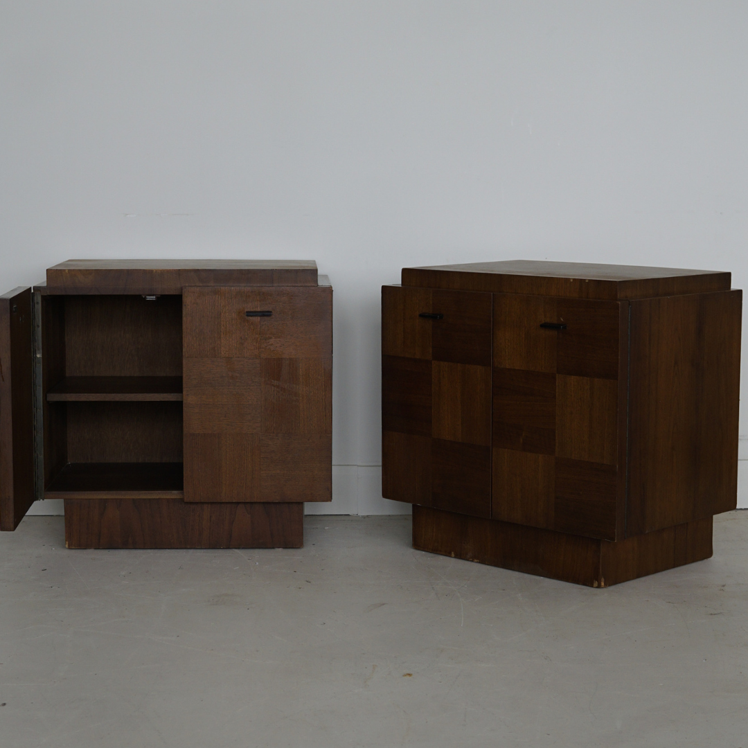 Brutalist Checkerboard Nightstands by Lane, Canada, 1970's