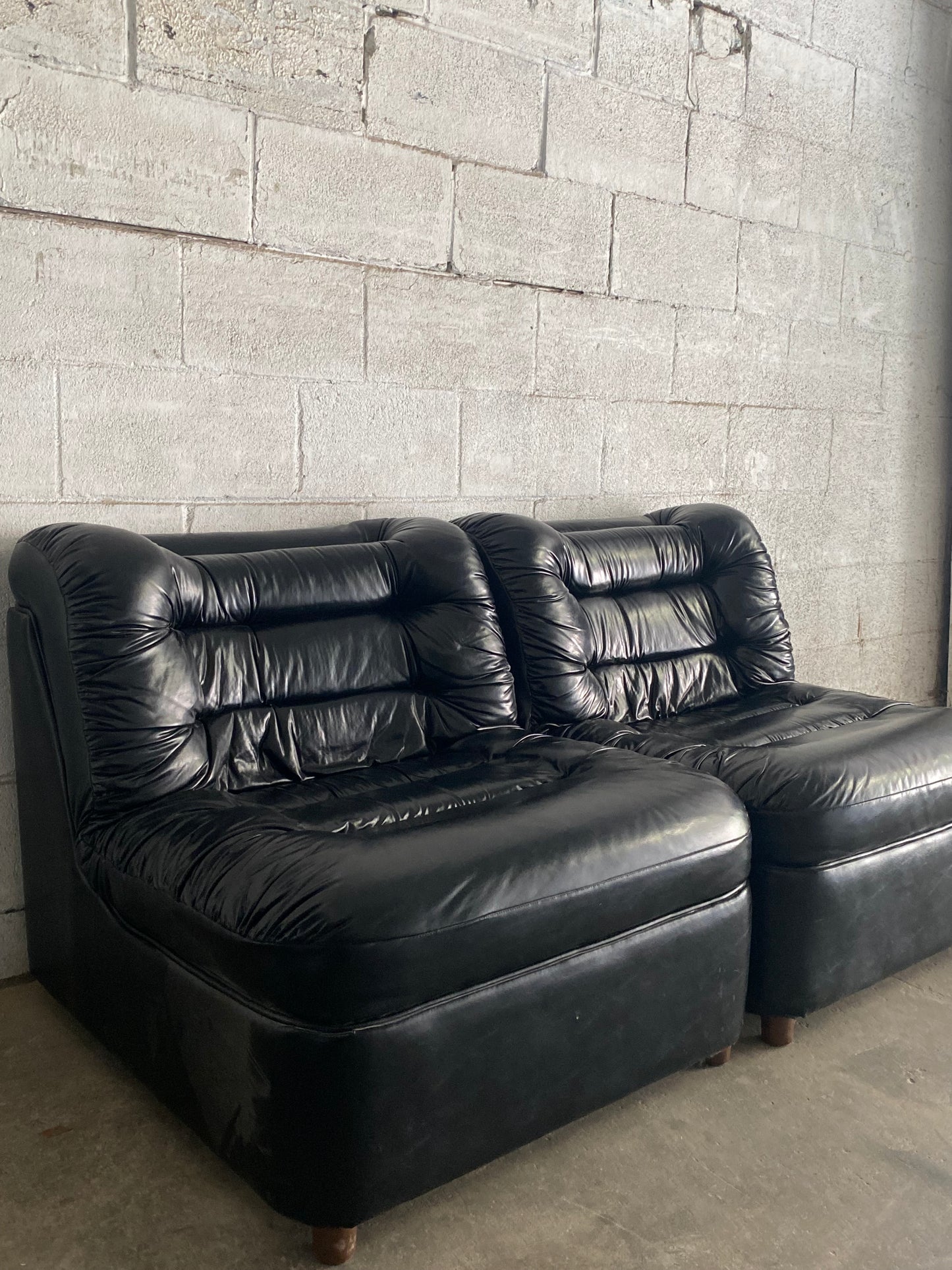 Mid Century Design Black Modular Sofa