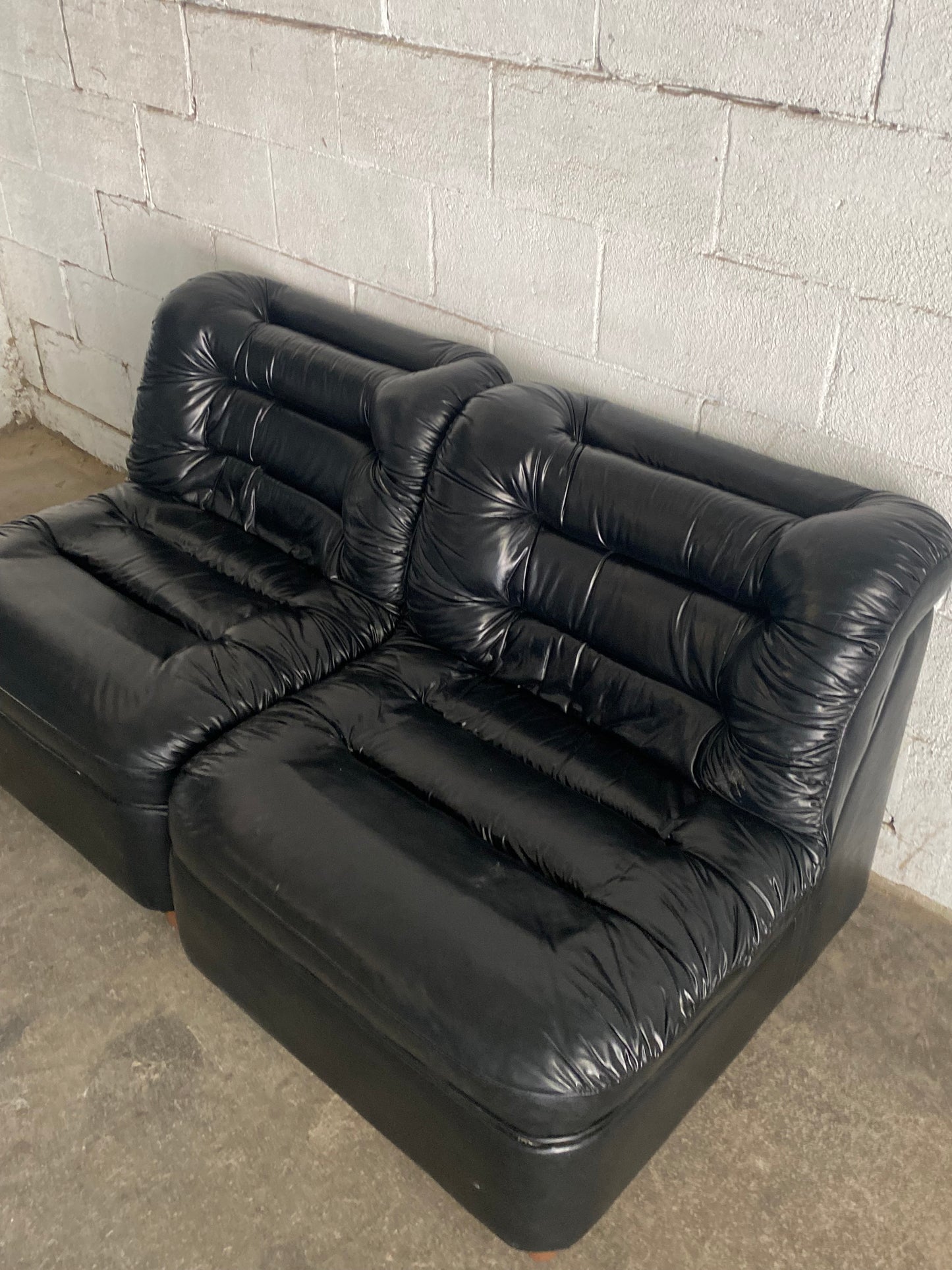 Mid Century Design Black Modular Sofa
